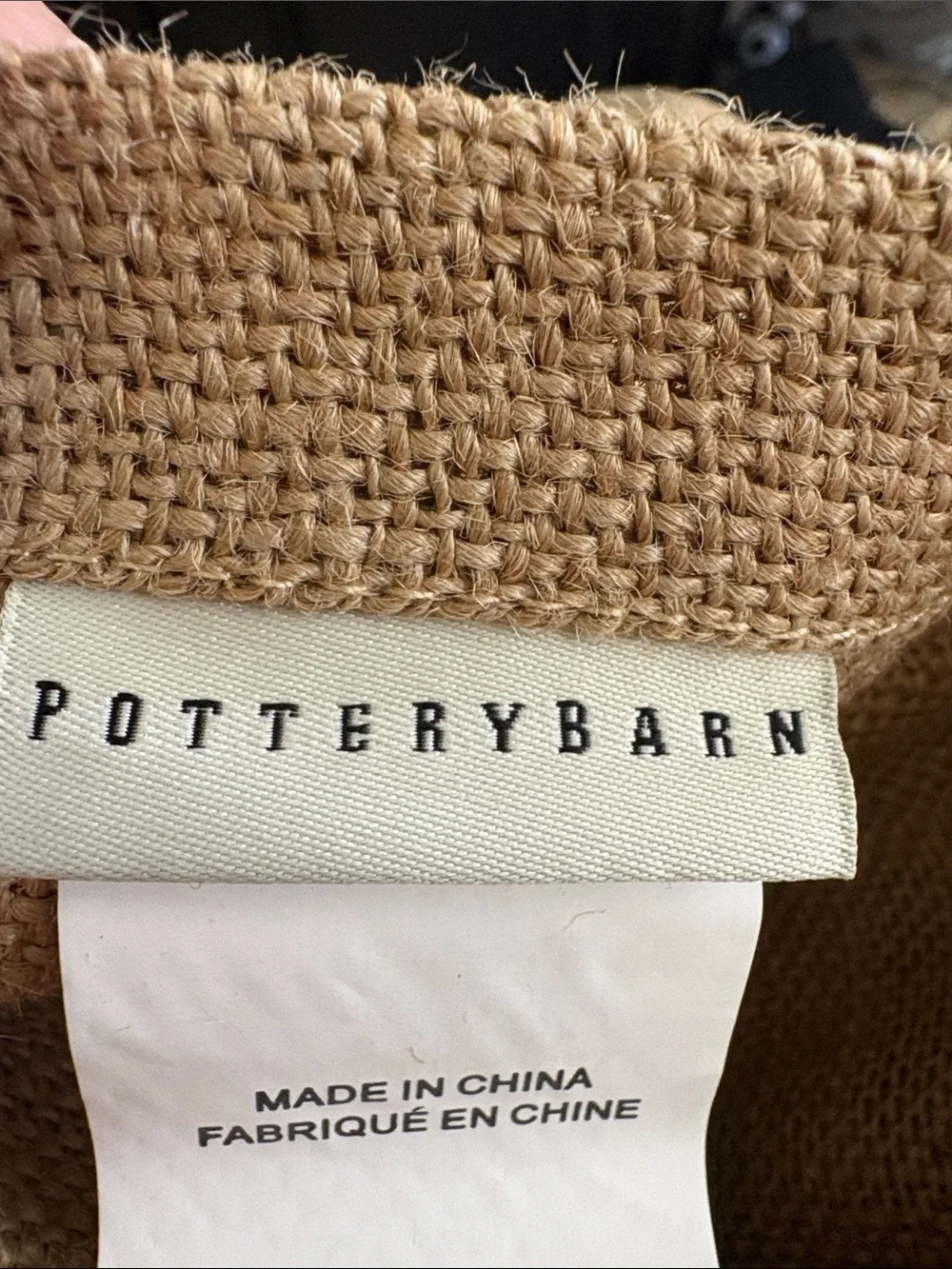 POTTERY BARN Accents New Decorative Button Kenaf Natural Pillow Cover 16